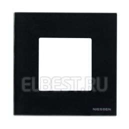 Рамка 1м Zenit стекло черное 2 модуля встроенный монтаж N2271 CN (ABB), арт. 2CLA227100N3101