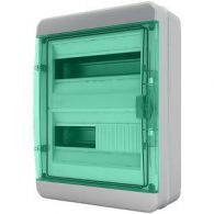 Tekfor Щит навесной 24 мод. IP65, прозрачная зеленая дверца