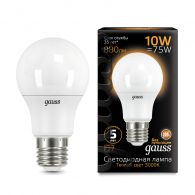 Лампа светодиодная LED груша 10W E27 880Лм 3000К 220V Black (Gauss), арт. 102502110