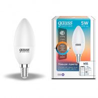 Лампа светодиодная LED свеча 5W E14 470Лм 2700-6500K с беспроводным через Wi-Fi изменением яркости/ оттенков белого света 220V Smart Home (Gauss), арт. 1110112