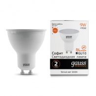 Лампа светодиодная LED софит 9W GU10 640Лм 3000К 220V Elementary (Gauss), арт. 13619