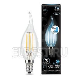 Лампа светодиодная LED свеча на ветру 7W E14 580/290/90 Лм 4100К встроенный диммер на 3 режима 220V Умный свет (Gauss), арт. 104801207-S