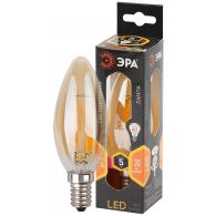 Лампа светодиодная LED свеча филамент 5W E14 465Лм 2700К gold 220V F-LED (Эра), арт. Б0027939