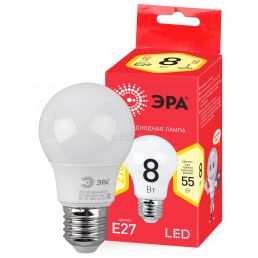 Лампа светодиодная LED груша 8W Е27 640Лм 2700К 220V ECO (Эра), арт. Б0032095