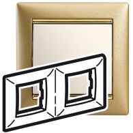 Рамка 2м гориз Valena матовое золото встроенный монтаж (Legrand), арт. 770302