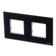 Рамка 2м универсал Zenit стекло черное 2+2 модуля встроенный монтаж N2272 CN (ABB), арт. 2CLA227200N3101