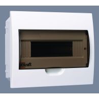 Бокс (щиток) на 12 автоматов DEKraft 1 ряд пластиковый внутренний IP41 прозрачная дверь ЩРВ-П-12 (Schneider Electric), арт. 31004DEK