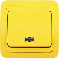 Выключатель 1 кл с подсветкой Mimoza желтый быстрозажимные контакты встроенный монтаж (Makel), арт. 26521
