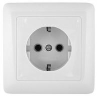 Розетка одинарная 1м с заземлением Хит белый встроенный монтаж (Schneider Electric), арт. RS16-134-B