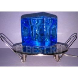 Светильник декор стекло куб 20w G4 JC синий IP20 12В VT 175 (Vito), арт. VT175-20W/BLUE/G4