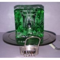 Светильник декор стекло куб 20w G4 JC зелёный IP20 12В VT 175 (Vito), арт. VT175-20W/GREEN/G4