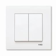 Выключатель 2 кл Karre белый встроенный монтаж (Viko), арт. 90960002