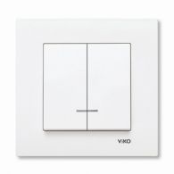 Выключатель 2 кл с подсветкой Karre белый встроенный монтаж (Viko), арт. 90960050