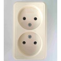 Розетка двойная 2м без заземления Прима слоновая кость накладной монтаж (Schneider Electric), арт. RA16-213-SI