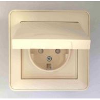 Розетка одинарная 1м с заземлением Wessen 59 слоновая кость IP44 встроенный монтаж (Schneider Electric), арт. RS16-152B-28