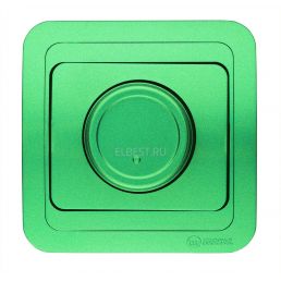 Диммер (светорегулятор) 400W Mimoza зеленый поворотный с сетевым фильтром встроенный монтаж (Makel), арт. 23831