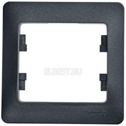 Рамка 1м Glossa антрацит встроенный монтаж (Schneider Electric), арт. GSL000701