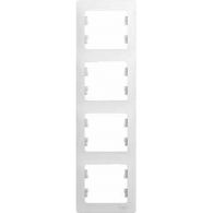 Рамка 4м вертик Glossa белый встроенный монтаж (Schneider Electric), арт. GSL000108