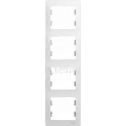Рамка 4м вертик Glossa белый встроенный монтаж (Schneider Electric), арт. GSL000108