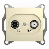 Розетка телевизионная спутниковая TV-SAT Glossa бежевый оконечная механизм встроенный монтаж (Schneider Electric), арт. GSL000297