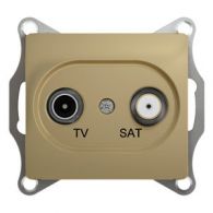 Розетка телевизионная спутниковая TV-SAT Glossa титан оконечная механизм встроенный монтаж (Schneider Electric), арт. GSL000497