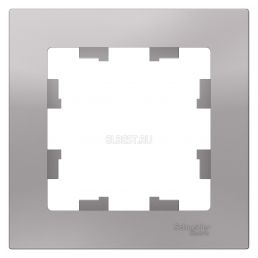 Рамка 1м AtlasDesign алюминий встроенный монтаж (Schneider Electric), арт. ATN000301