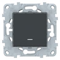 Выключатель 1 кл с подсветкой Unica NEW антрацит механизм встроенный монтаж (Schneider Electric), арт. NU520154N