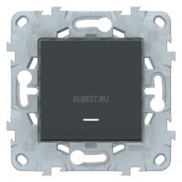 Выключатель 1 кл с подсветкой Unica NEW антрацит механизм встроенный монтаж (Schneider Electric), арт. NU520154N