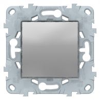 Выключатель 1 кл кнопочный без фиксации Unica NEW алюминий механизм встроенный монтаж (Schneider Electric), арт. NU520630