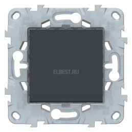Выключатель 1 кл кнопочный без фиксации Unica NEW антрацит механизм встроенный монтаж (Schneider Electric), арт. NU520654