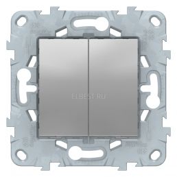 Выключатель 2 кл Unica NEW алюминий механизм встроенный монтаж (Schneider Electric), арт. NU521130