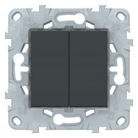 Выключатель 2 кл проходной (переключатель) Unica NEW антрацит механизм встроенный монтаж (Schneider Electric), арт. NU521354