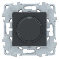 Диммер (светорегулятор) Unica NEW антрацит поворотно-нажимной 200W LED универсальный встроенный монтаж (Schneider Electric), арт. NU551454