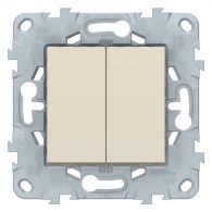 Выключатель 2 кл Unica NEW бежевый механизм встроенный монтаж (Schneider Electric), арт. NU521144
