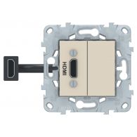 Розетка HDMI Unica NEW бежевый механизм встроенный монтаж (Schneider Electric), арт. NU543044