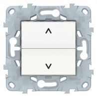 Выключатель 2 кл жалюзийный Unica NEW белый кнопочный механизм встроенный монтаж (Schneider Electric), арт. NU520718