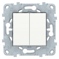 Выключатель 2 кл проходной (переключатель) Unica NEW белый механизм встроенный монтаж (Schneider Electric), арт. NU521318