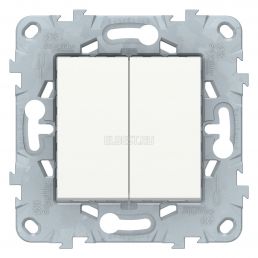 Выключатель 2 кл проходной (переключатель) Unica NEW белый механизм встроенный монтаж (Schneider Electric), арт. NU521318