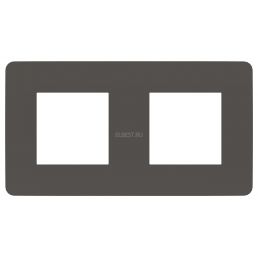 Рамка 2м универсал Unica Studio Color дымчато-серый/антрацит встроенный монтаж (Schneider Electric), арт. NU280422