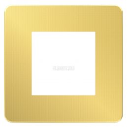 Рамка 1м Unica Studio Metal золото/белый встроенный монтаж (Schneider Electric), арт. NU280259
