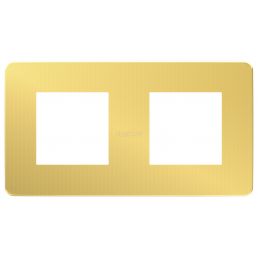 Рамка 2м универсал Unica Studio Metal золото/белый встроенный монтаж (Schneider Electric), арт. NU280459