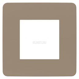 Рамка 1м Unica Studio Color песочный/белый встроенный монтаж (Schneider Electric), арт. NU280226